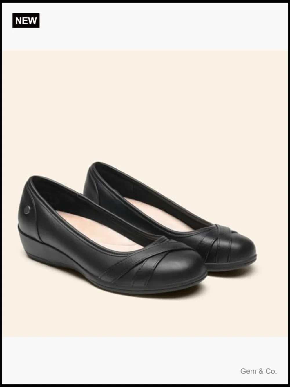 Ballet Flats Comfortable Dressy Work Shoes Wedge Heel Slip On